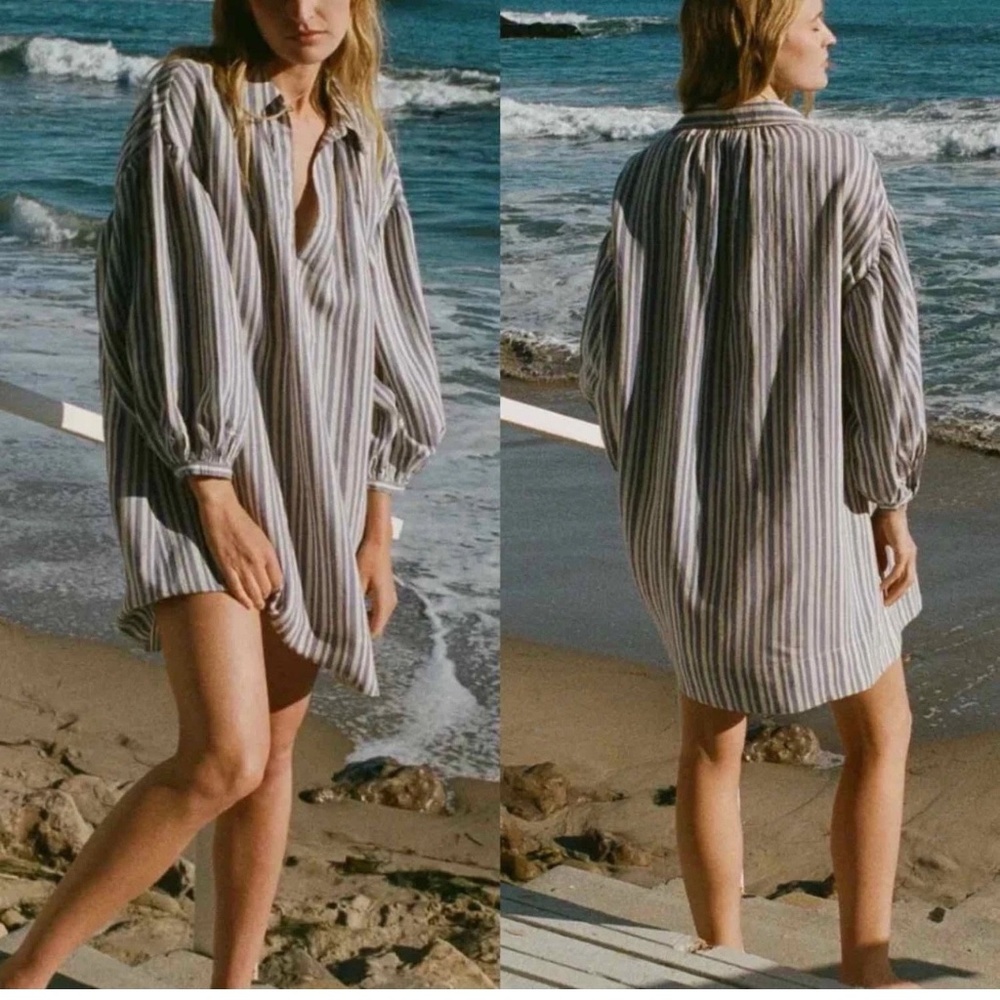 Doen Marne Dress in Blue Villandry Striped Size L